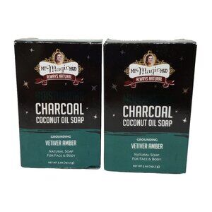 2 BARS  My Magic Mud Moisturizing Charcoal Coconut Oil Soap 5oz FACE & BODY